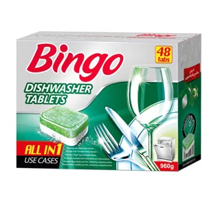 قرص ماشین ظرفشویی بینگو مدل ALL IN ONE بسته 48 عددی